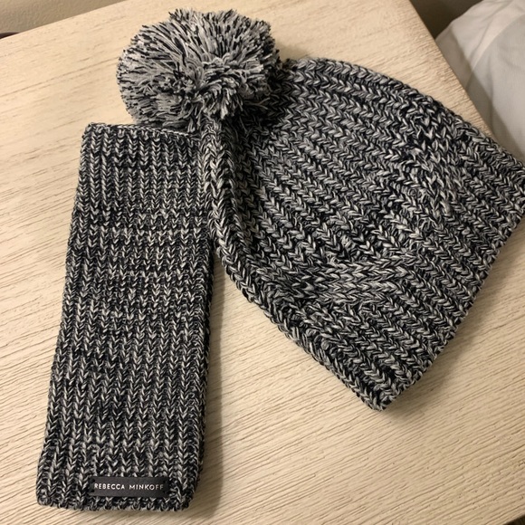 rebecca minkoff hat and fingerless gloves
